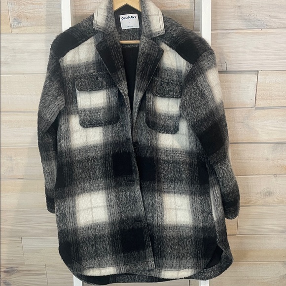 Old Navy long fleece button up jacket - Picture 1 of 6